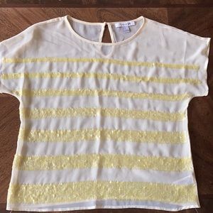 Forever 21 Yellow Sequined Blouse